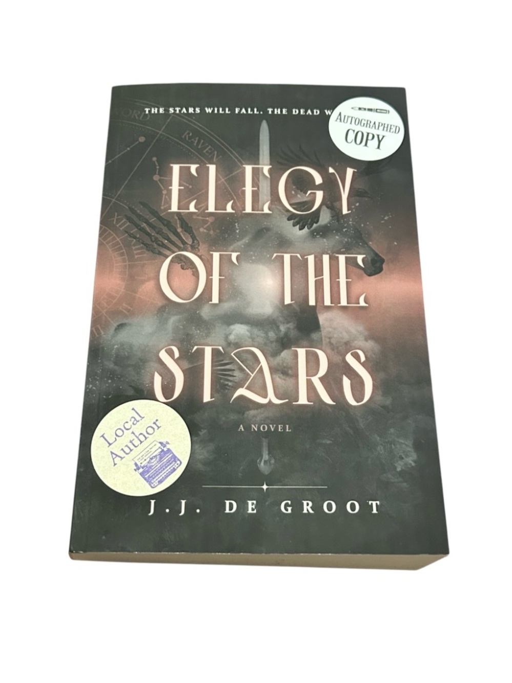 autographed copy of elegy of the stars by jj de groot novel//young adult book